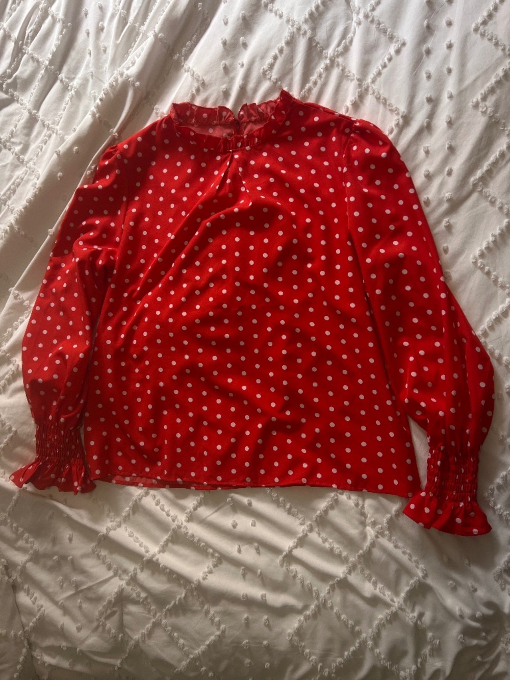 Red Polka Dot Long Sleeve Top Size XXL